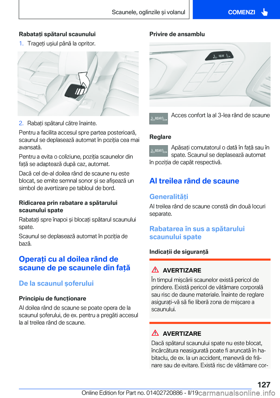 BMW X7 2019  Ghiduri De Utilizare (in Romanian) �R�a�b�a�t�a�i��s�p�