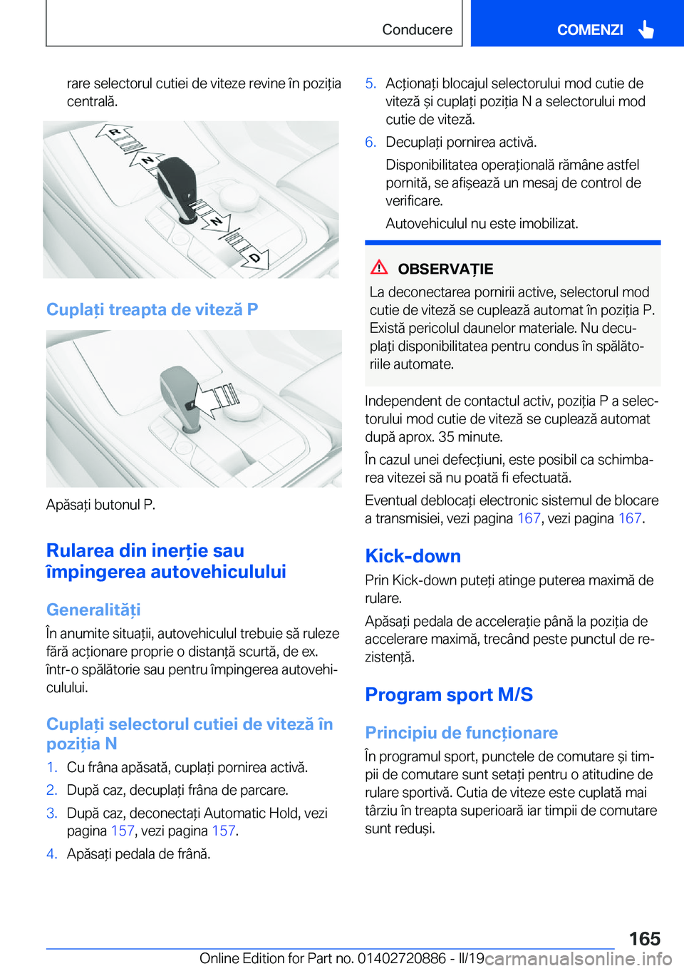 BMW X7 2019  Ghiduri De Utilizare (in Romanian) �r�a�r�e��s�e�l�e�c�t�o�r�u�l��c�u�t�i�e�i��d�e��v�i�t�e�z�e��r�e�v�i�n�e��