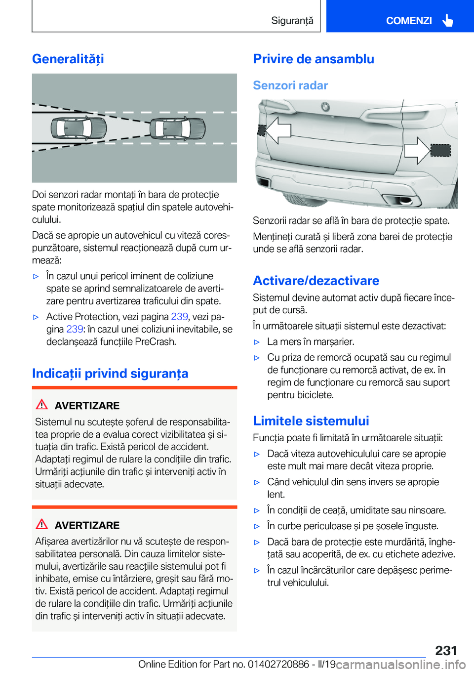 BMW X7 2019  Ghiduri De Utilizare (in Romanian) �G�e�n�e�r�a�l�i�t�