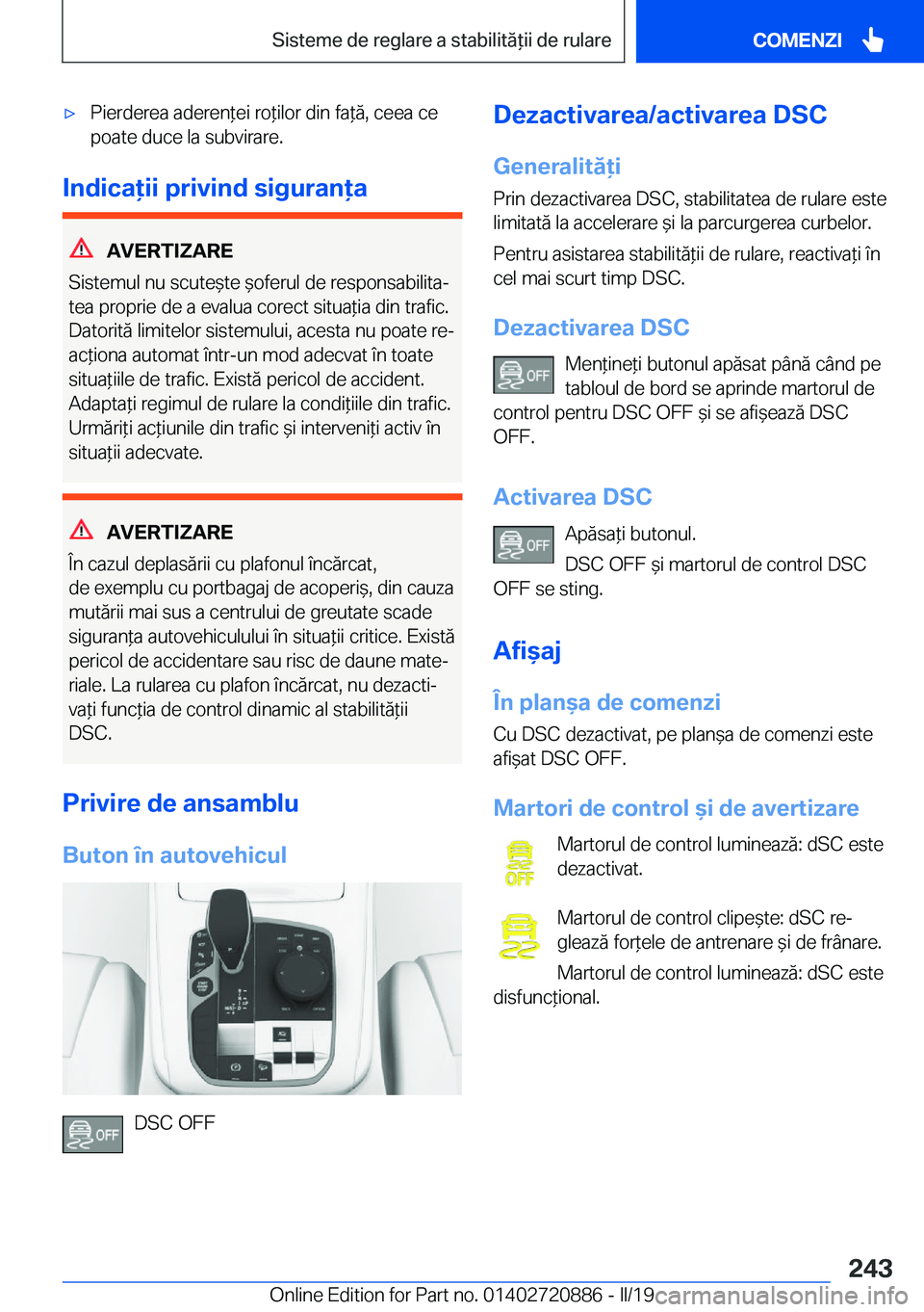 BMW X7 2019  Ghiduri De Utilizare (in Romanian) 'x�P�i�e�r�d�e�r�e�a��a�d�e�r�e�n*�e�i��r�o*�i�l�o�r��d�i�n��f�a*�