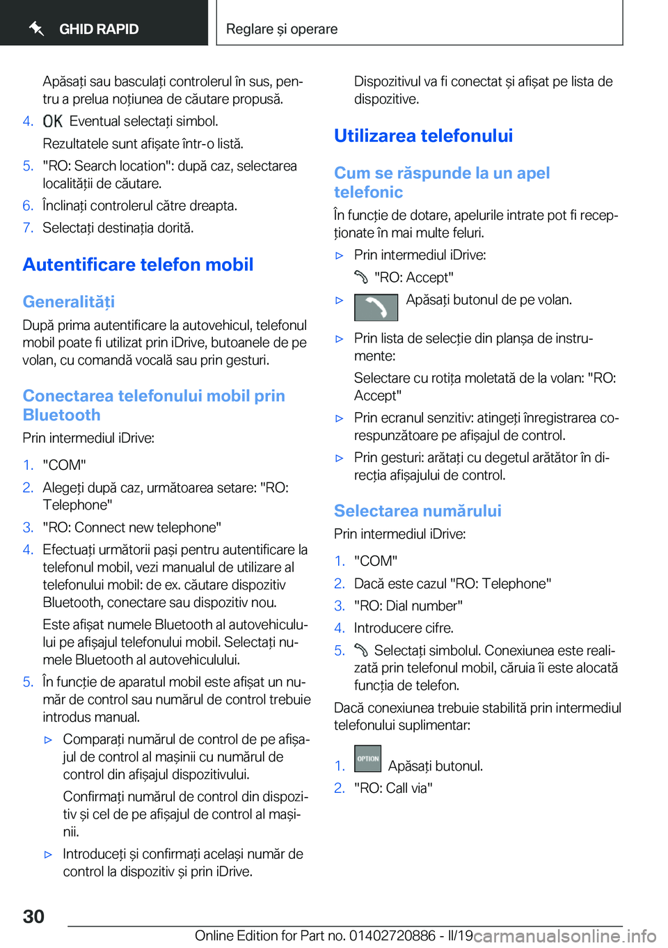 BMW X7 2019  Ghiduri De Utilizare (in Romanian) �A�p�