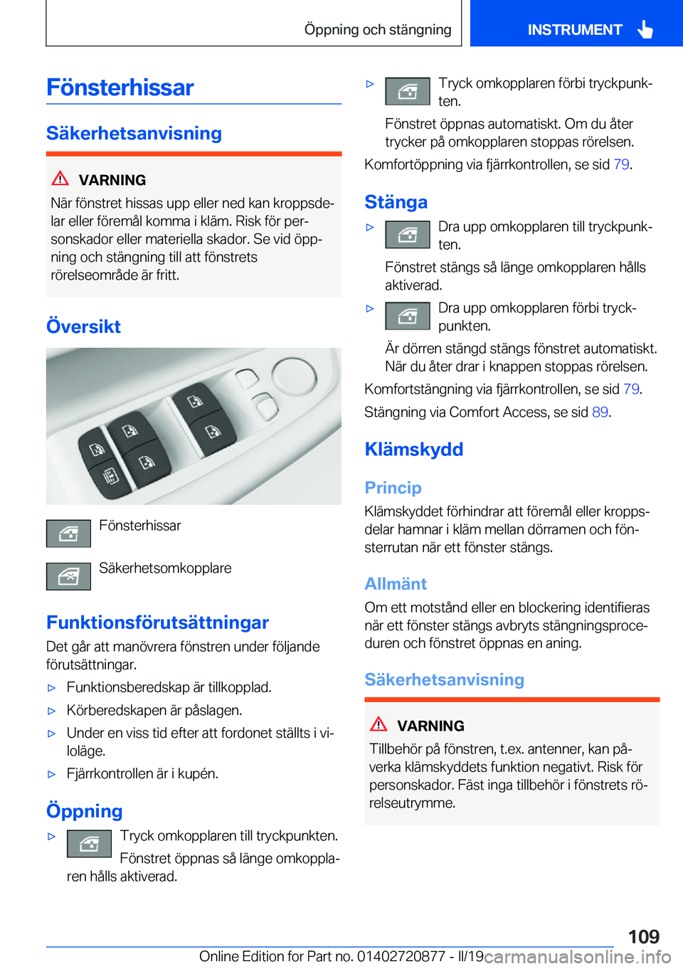 BMW X7 2019  InstruktionsbÖcker (in Swedish) �F�