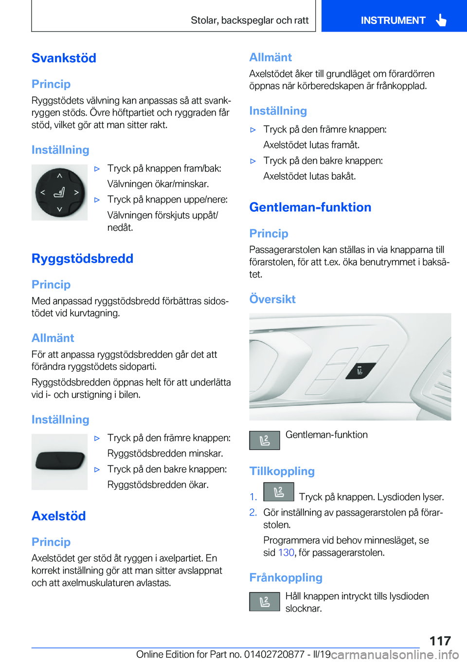 BMW X7 2019  InstruktionsbÖcker (in Swedish) �S�v�a�n�k�s�t�