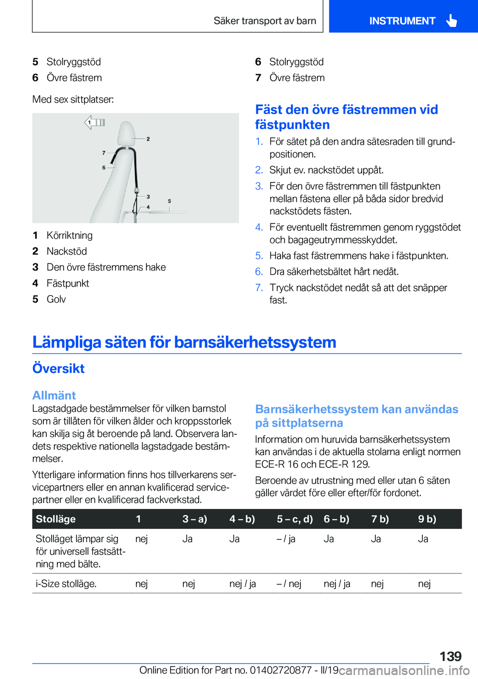 BMW X7 2019  InstruktionsbÖcker (in Swedish) �5�S�t�o�l�r�y�g�g�s�t�