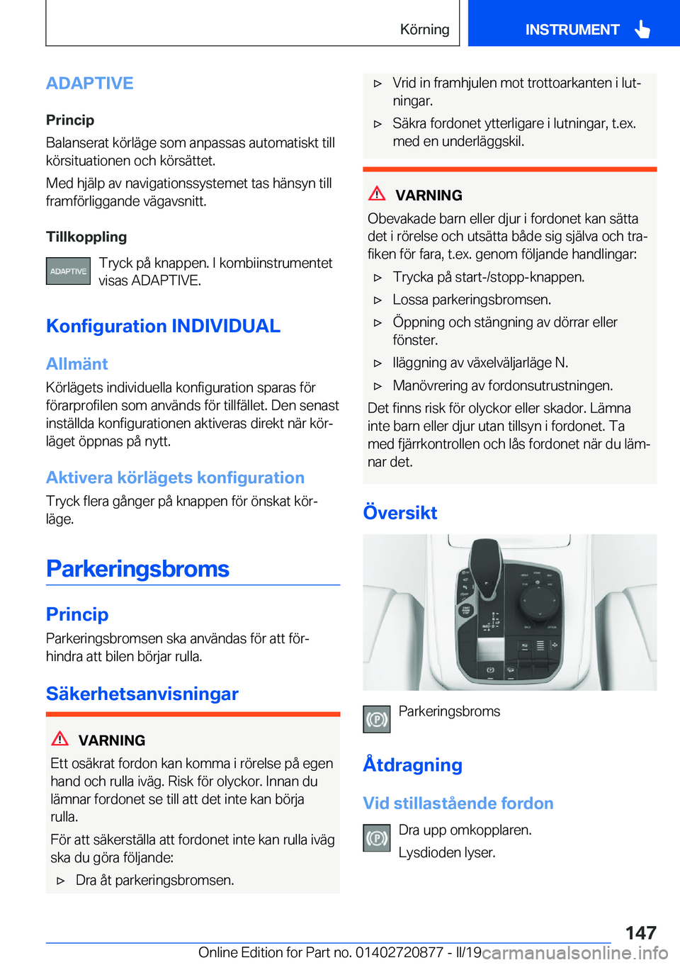 BMW X7 2019  InstruktionsbÖcker (in Swedish) �A�D�A�P�T�I�V�E
�P�r�i�n�c�i�p
�B�a�l�a�n�s�e�r�a�t��k�