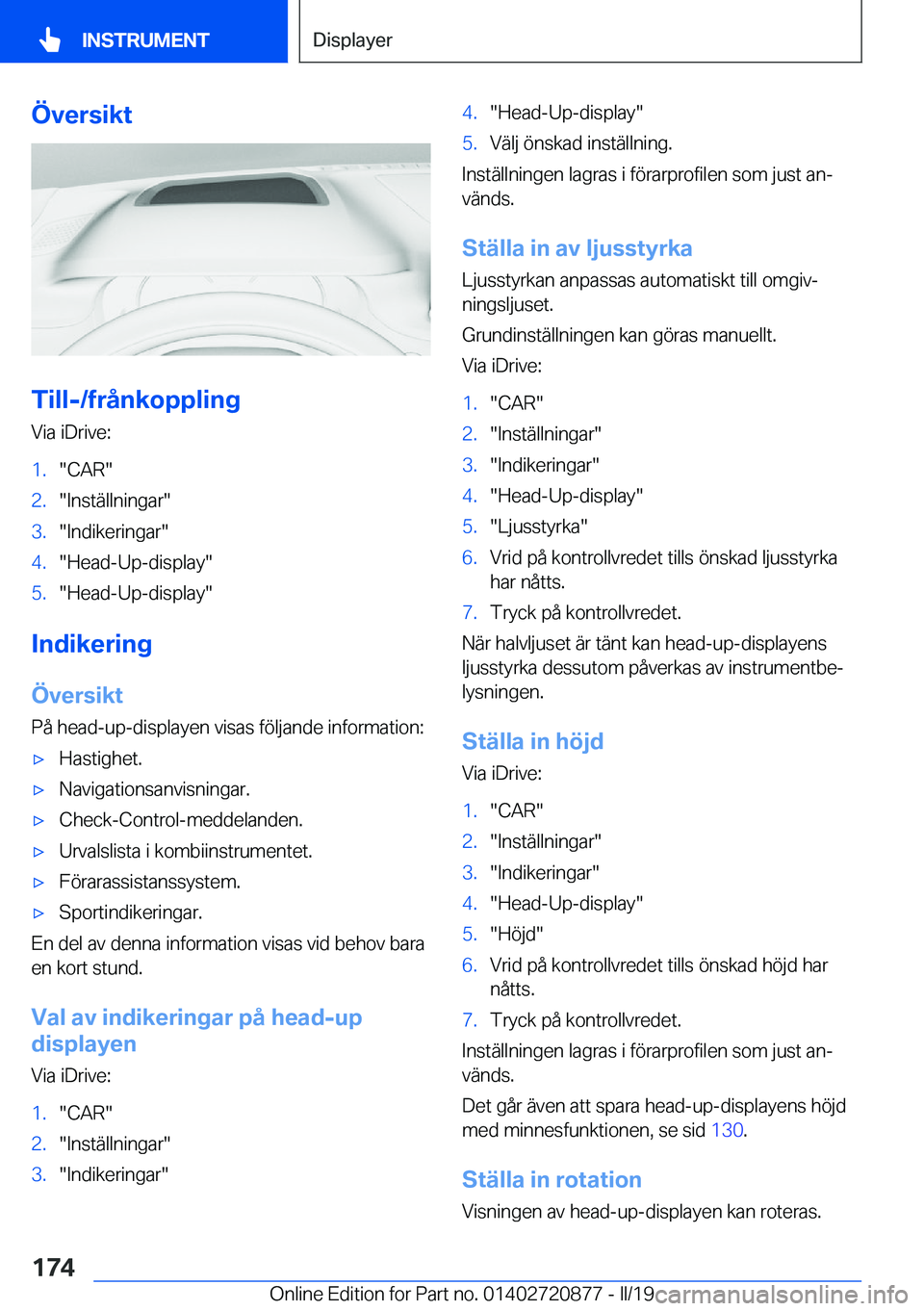 BMW X7 2019  InstruktionsbÖcker (in Swedish) �