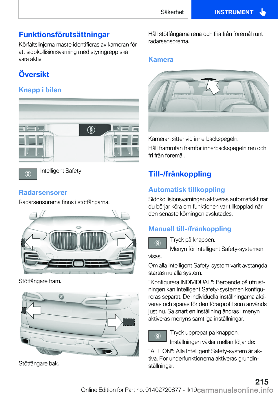 BMW X7 2019  InstruktionsbÖcker (in Swedish) �F�u�n�k�t�i�o�n�s�f�