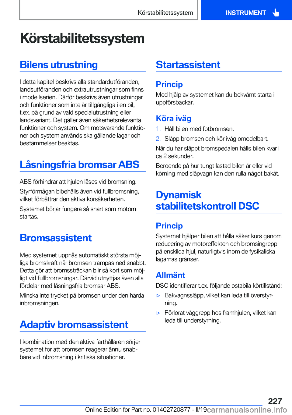 BMW X7 2019  InstruktionsbÖcker (in Swedish) �K�