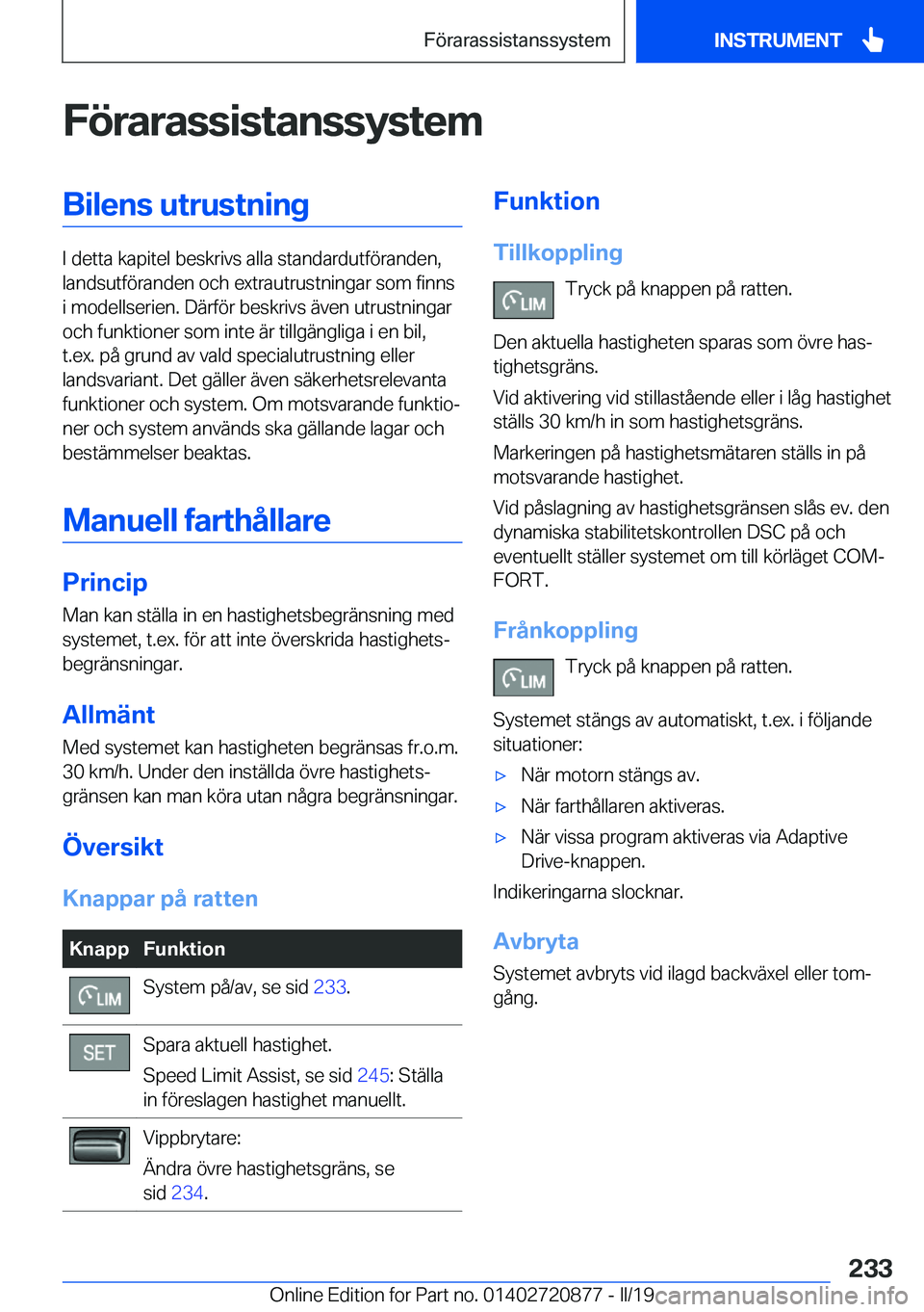 BMW X7 2019  InstruktionsbÖcker (in Swedish) �F�