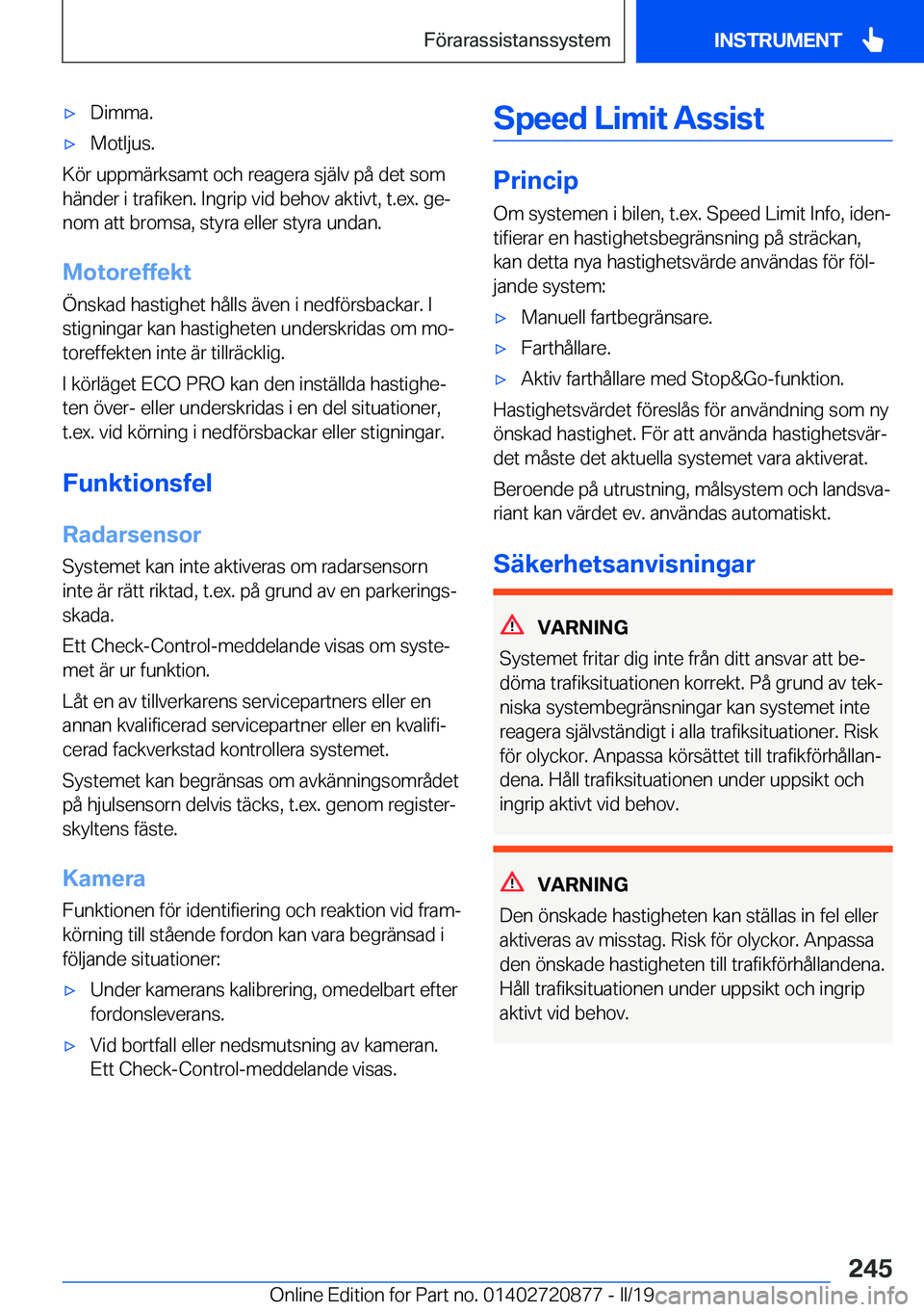 BMW X7 2019  InstruktionsbÖcker (in Swedish) x�D�i�m�m�a�.x�M�o�t�l�j�u�s�.
�K�