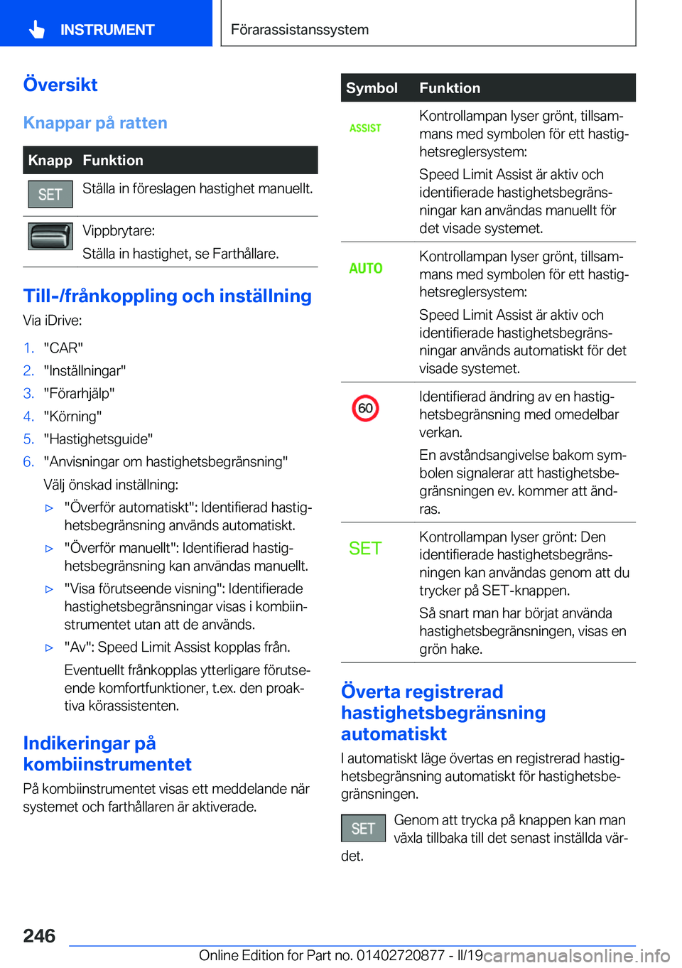 BMW X7 2019  InstruktionsbÖcker (in Swedish) �