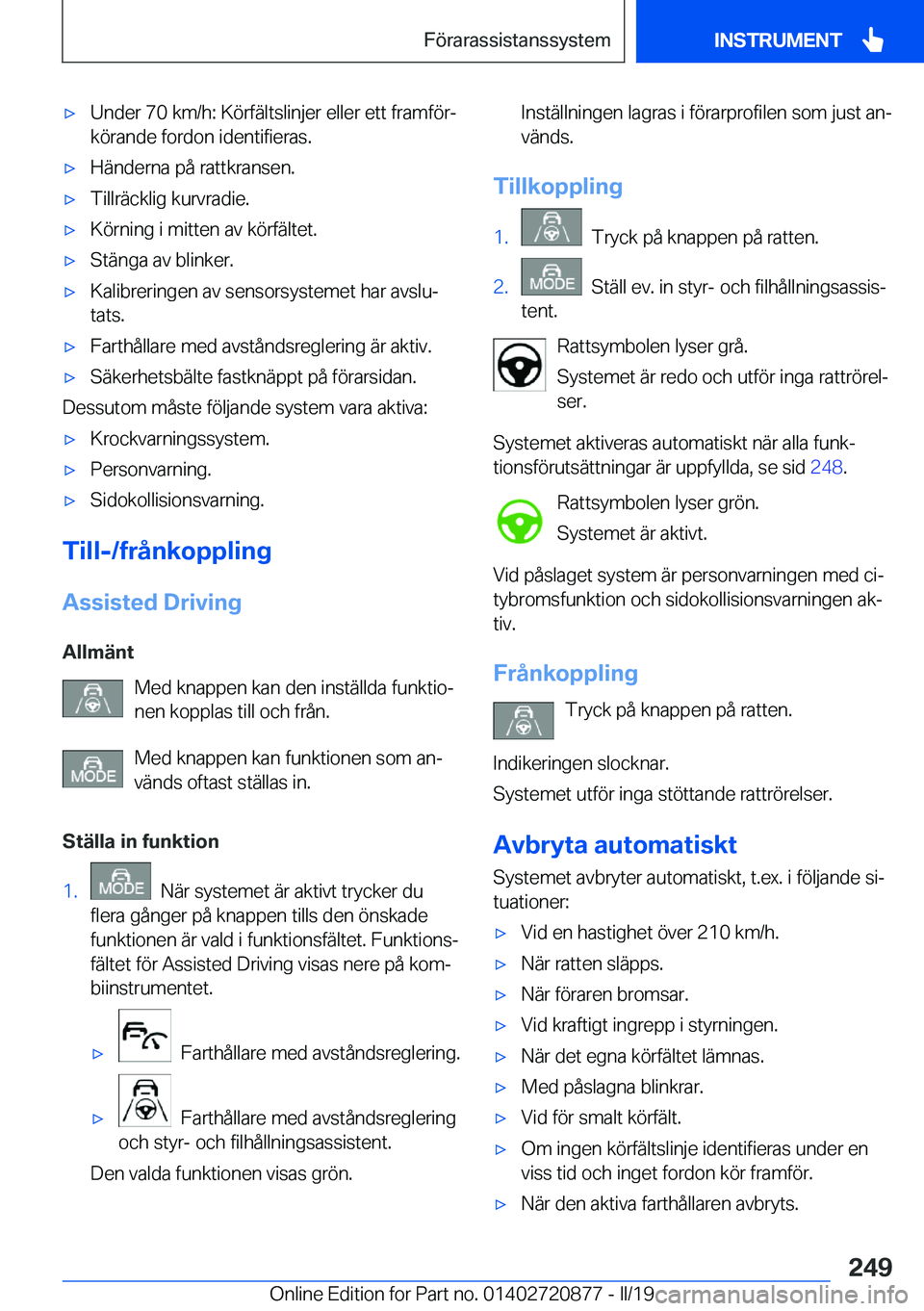 BMW X7 2019  InstruktionsbÖcker (in Swedish) x�U�n�d�e�r��7�0��k�m�/�h�:��K�