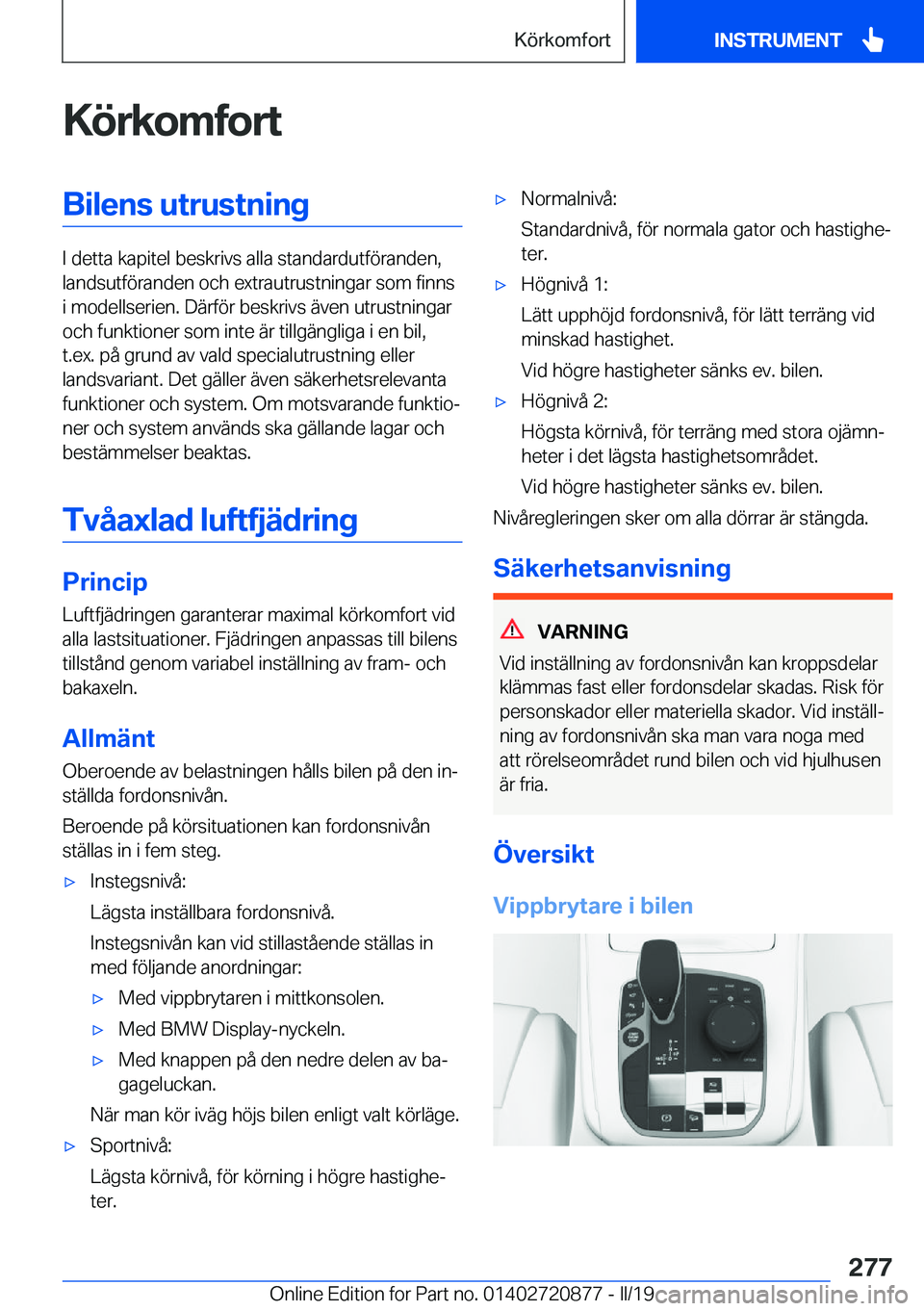 BMW X7 2019  InstruktionsbÖcker (in Swedish) �K�