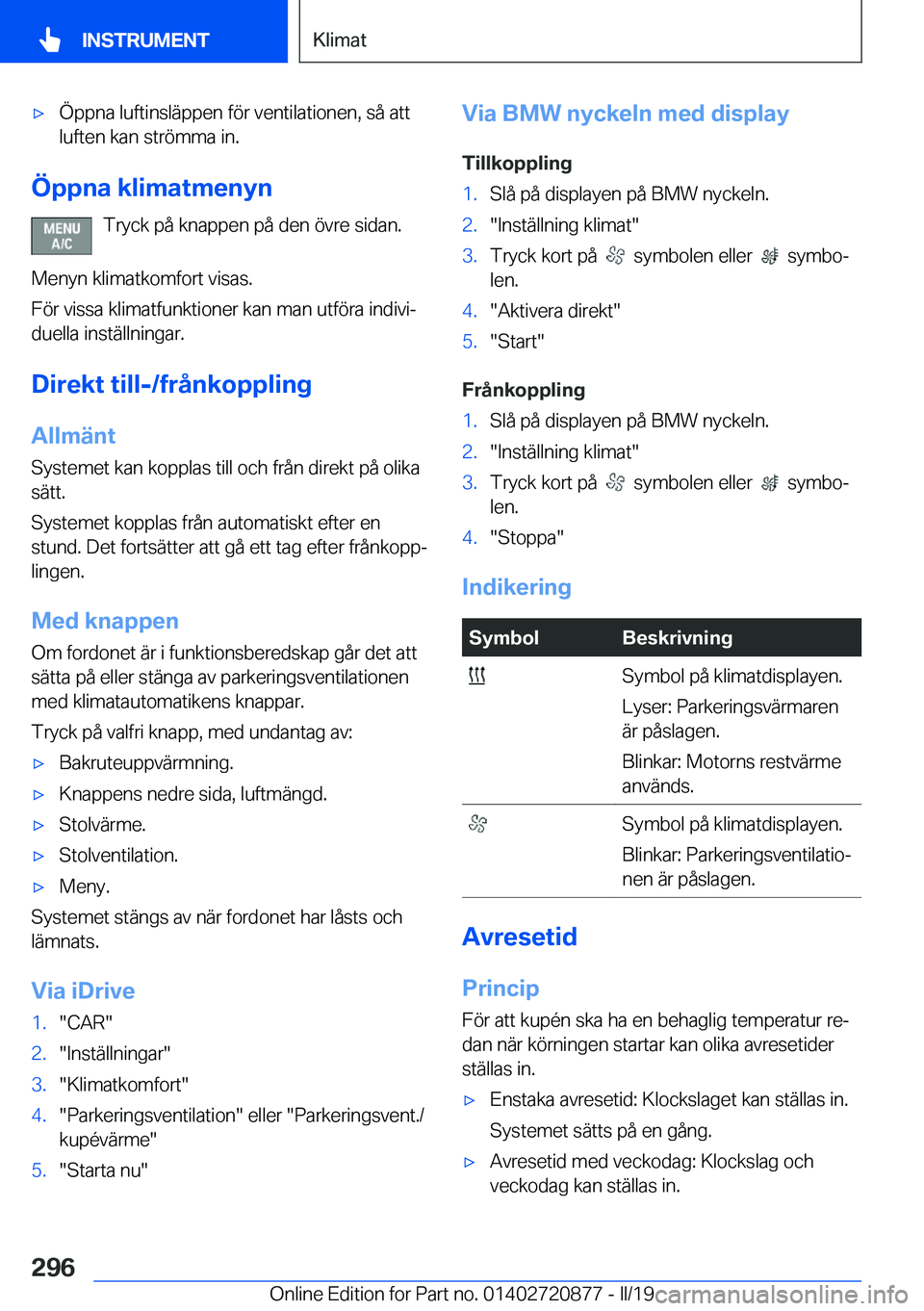 BMW X7 2019  InstruktionsbÖcker (in Swedish) x�