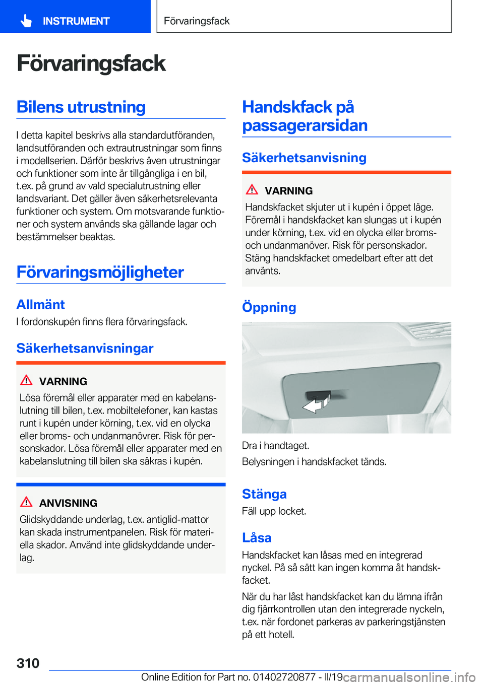 BMW X7 2019  InstruktionsbÖcker (in Swedish) �F�
