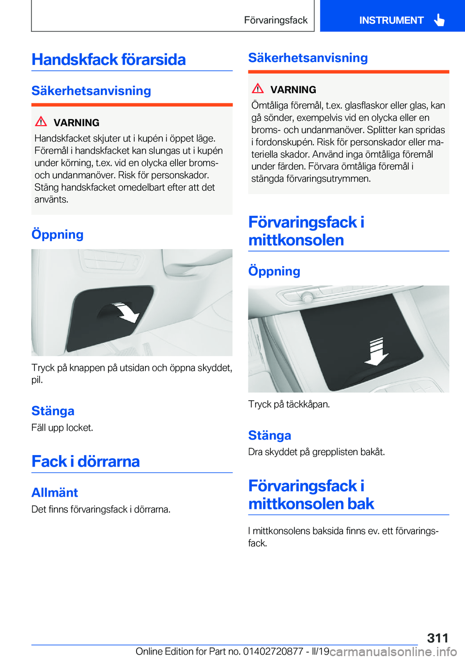 BMW X7 2019  InstruktionsbÖcker (in Swedish) �H�a�n�d�s�k�f�a�c�k��f�