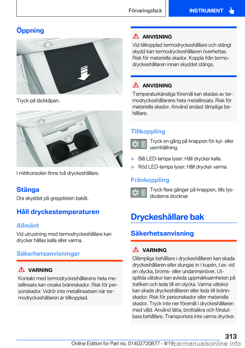 BMW X7 2019  InstruktionsbÖcker (in Swedish) �