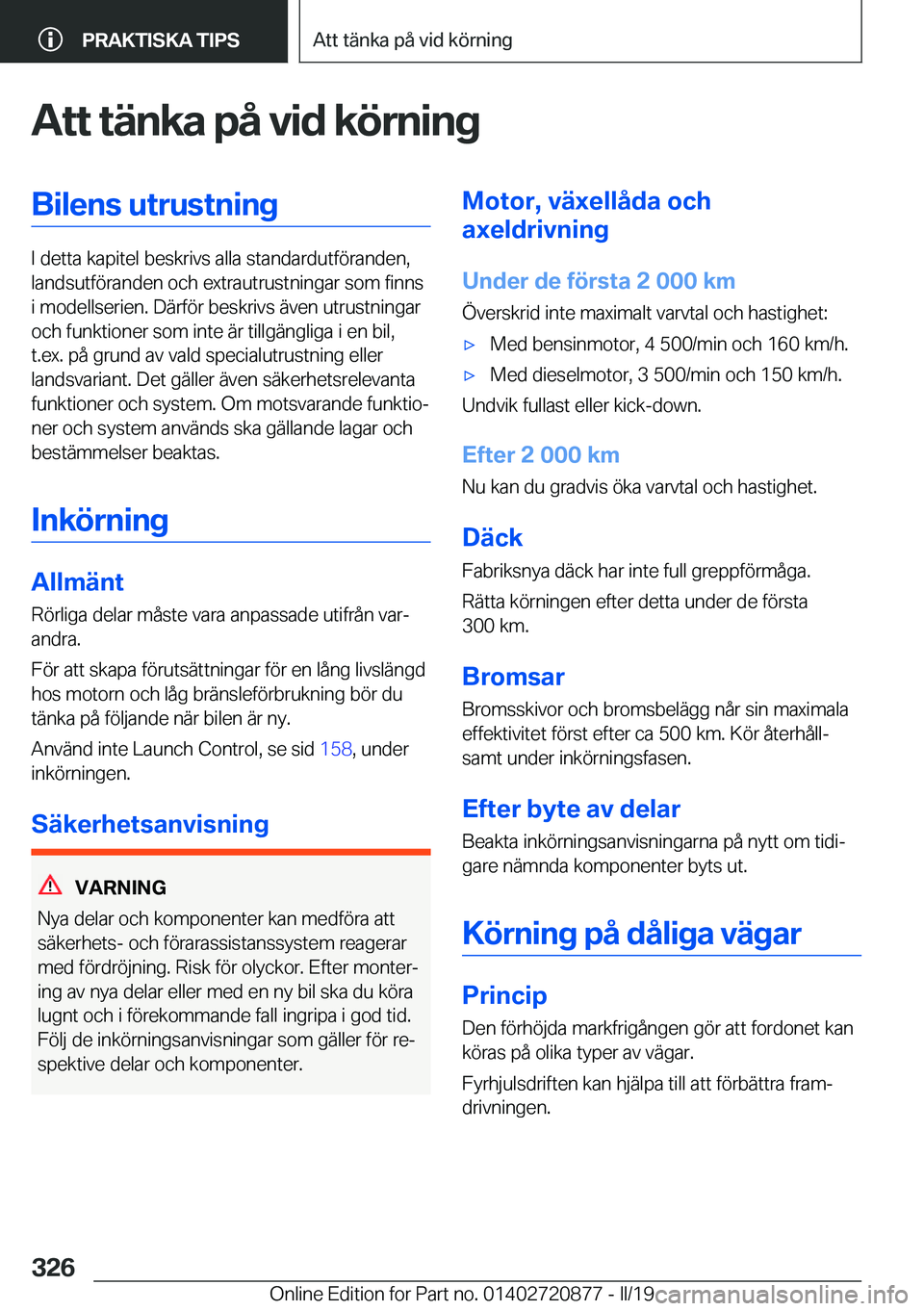 BMW X7 2019  InstruktionsbÖcker (in Swedish) �A�t�t��t�ä�n�k�a��p�å��v�i�d��k�