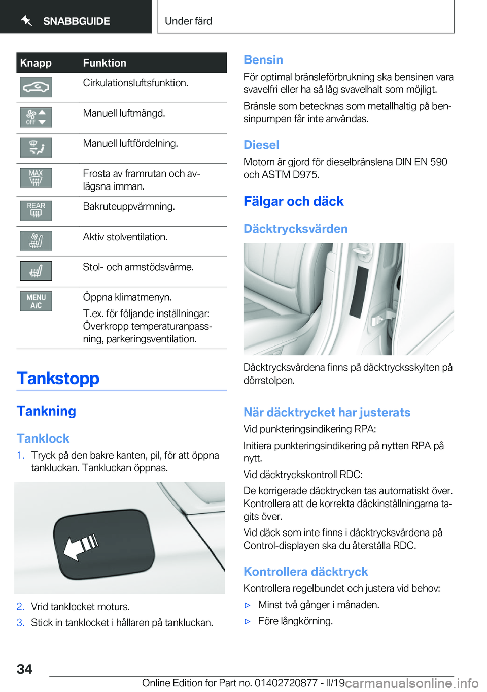 BMW X7 2019  InstruktionsbÖcker (in Swedish) �K�n�a�p�p�F�u�n�k�t�i�o�n�C�i�r�k�u�l�a�t�i�o�n�s�l�u�f�t�s�f�u�n�k�t�i�o�n�.�M�a�n�u�e�l�l��l�u�f�t�m�ä�n�g�d�.�M�a�n�u�e�l�l��l�u�f�t�f�