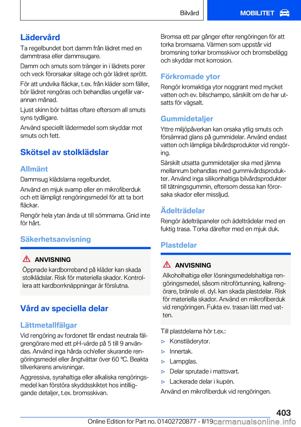 BMW X7 2019  InstruktionsbÖcker (in Swedish) �L�ä�d�e�r�v�å�r�d�T�a��r�e�g�e�l�b�u�n�d�e�t��b�o�r�t��d�a�m�m��f�r�å�n��l�ä�d�r�e�t��m�e�d��e�n
�d�a�m�m�t�r�a�s�a��e�l�l�e�r��d�a�m�m�s�u�g�a�r�e�.
�D�a�m�m��o�c�h��s�m�u�t�s��s�o�m