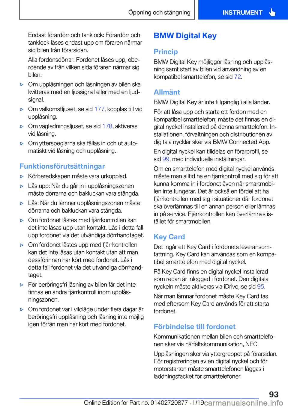 BMW X7 2019  InstruktionsbÖcker (in Swedish) �E�n�d�a�s�t��f�