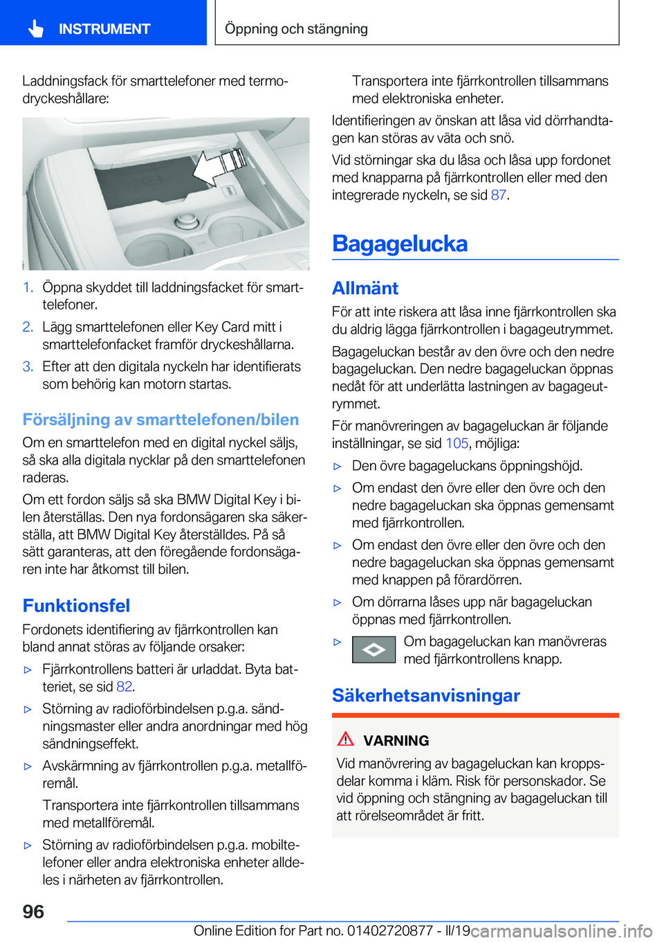 BMW X7 2019  InstruktionsbÖcker (in Swedish) �L�a�d�d�n�i�n�g�s�f�a�c�k��f�