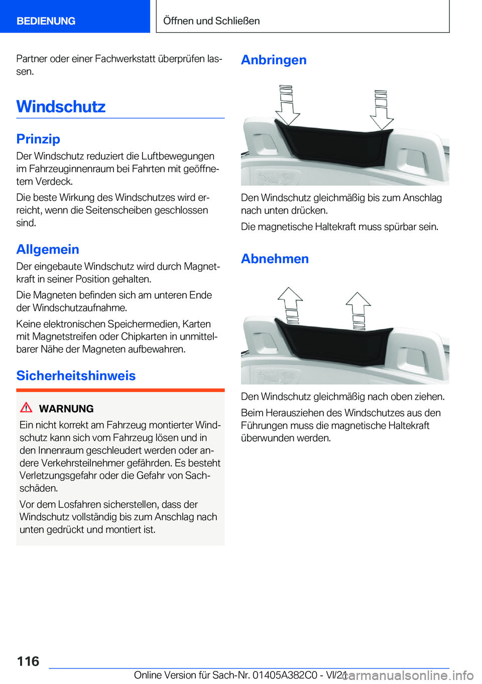 BMW Z4 2022  Betriebsanleitungen (in German) �P�a�r�t�n�e�r��o�d�e�r��e�i�n�e�r��F�a�c�h�w�e�r�k�s�t�a�t�t��