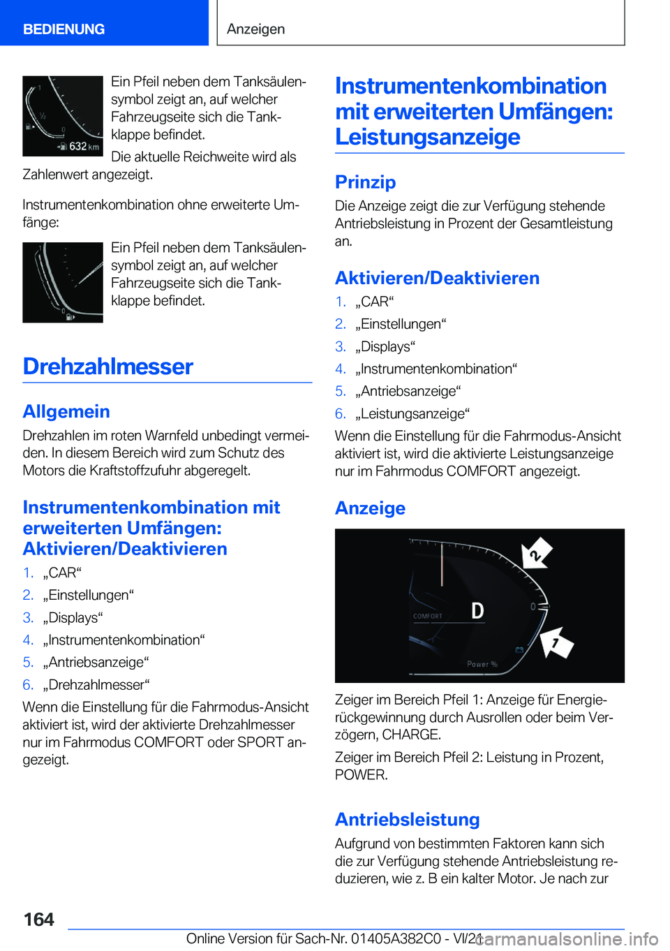 BMW Z4 2022  Betriebsanleitungen (in German) �E�i�n��P�f�e�i�l��n�e�b�e�n��d�e�m��T�a�n�k�s�