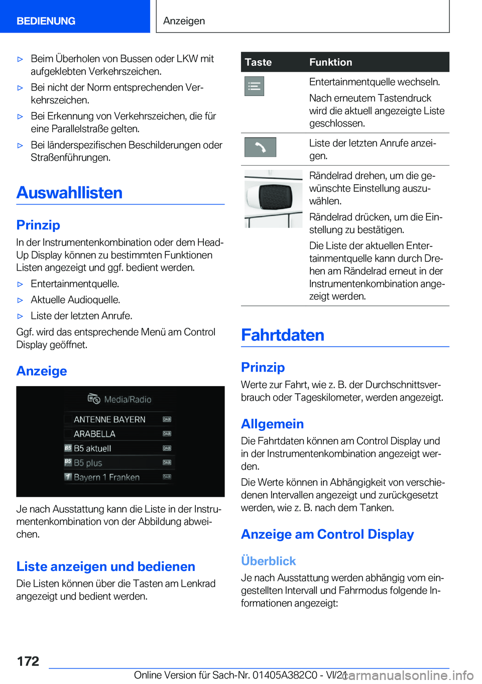 BMW Z4 2022  Betriebsanleitungen (in German) x�B�e�i�m��