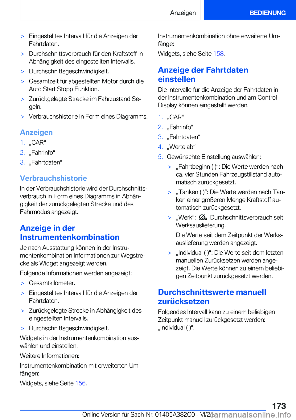 BMW Z4 2022  Betriebsanleitungen (in German) x�E�i�n�g�e�s�t�e�l�l�t�e�s��I�n�t�e�r�v�a�l�l��f�