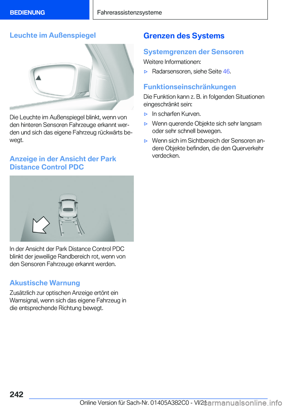 BMW Z4 2022  Betriebsanleitungen (in German) �L�e�u�c�h�t�e��i�m��A�u�