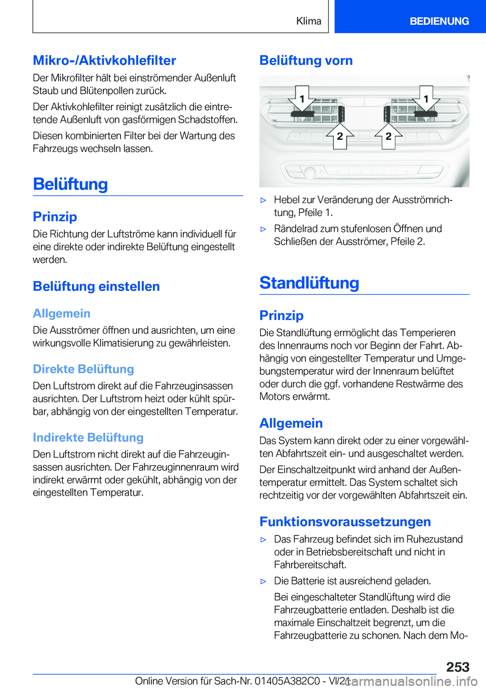 BMW Z4 2022  Betriebsanleitungen (in German) �M�i�k�r�o�-�/�A�k�t�i�v�k�o�h�l�e�f�i�l�t�e�r�D�e�r��M�i�k�r�o�f�i�l�t�e�r��h�