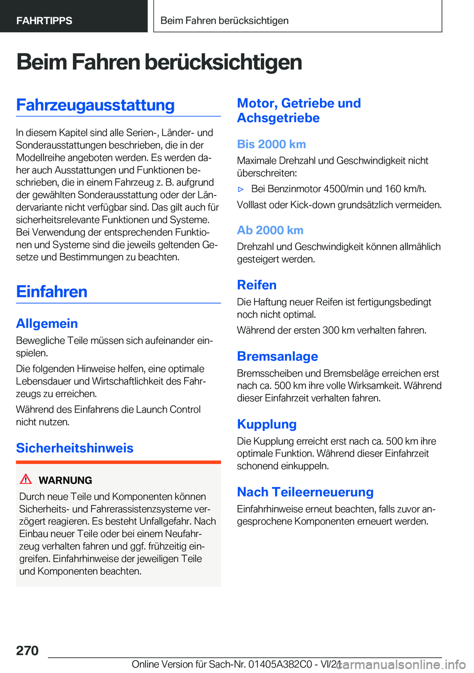 BMW Z4 2022  Betriebsanleitungen (in German) �B�e�i�m��F�a�h�r�e�n��b�e�r�