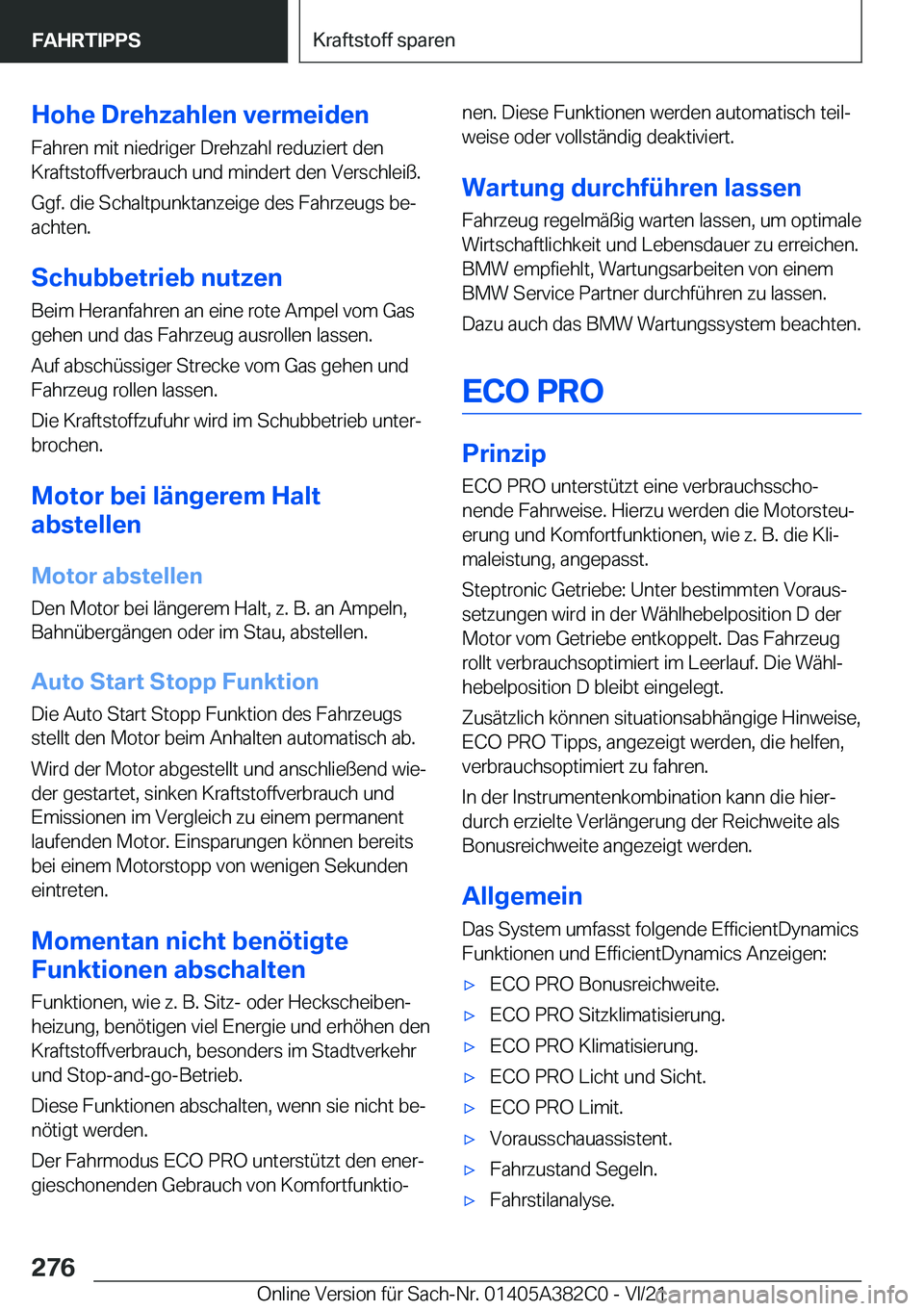 BMW Z4 2022  Betriebsanleitungen (in German) �H�o�h�e��D�r�e�h�z�a�h�l�e�n��v�e�r�m�e�i�d�e�n
�F�a�h�r�e�n��m�i�t��n�i�e�d�r�i�g�e�r��D�r�e�h�z�a�h�l��r�e�d�u�z�i�e�r�t��d�e�n �K�r�a�f�t�s�t�o�f�f�v�e�r�b�r�a�u�c�h��u�n�d��m�i�n�d�e�r�t