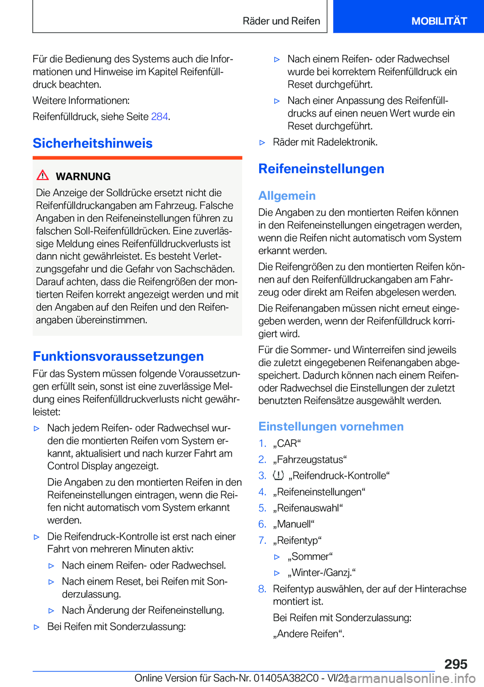 BMW Z4 2022  Betriebsanleitungen (in German) �F�