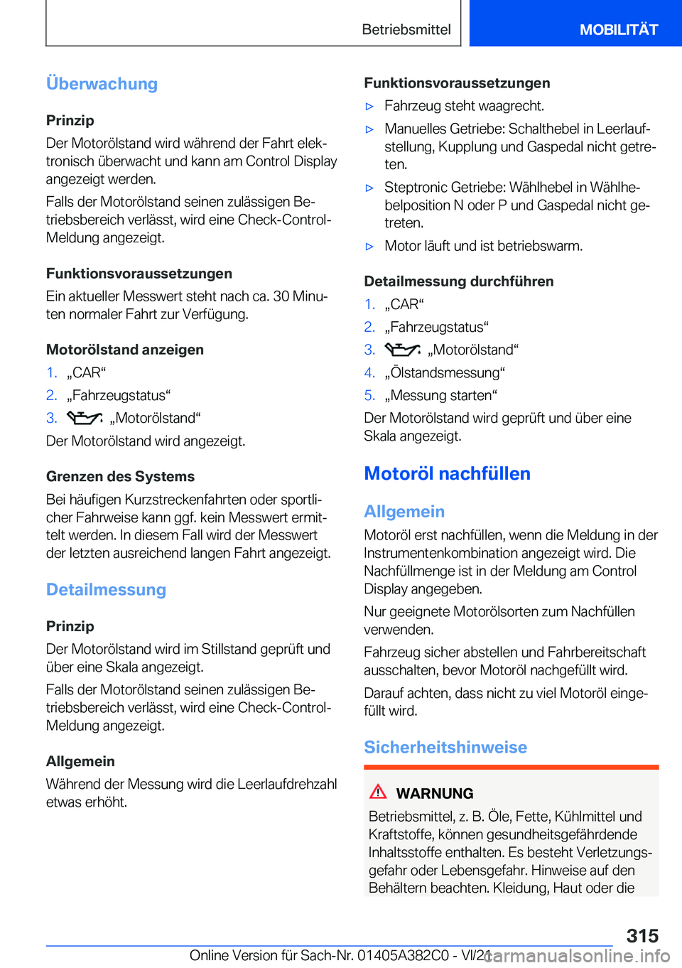 BMW Z4 2022  Betriebsanleitungen (in German) �
