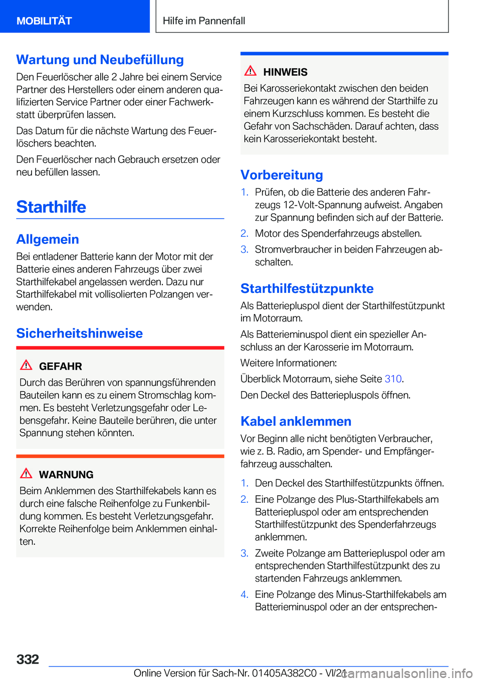 BMW Z4 2022  Betriebsanleitungen (in German) �W�a�r�t�u�n�g��u�n�d��N�e�u�b�e�f�