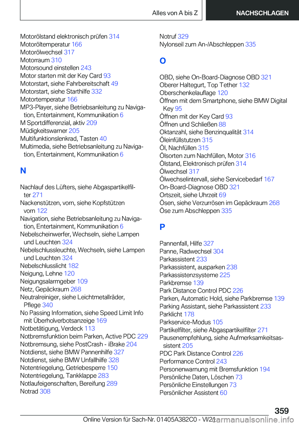 BMW Z4 2022  Betriebsanleitungen (in German) �M�o�t�o�r�