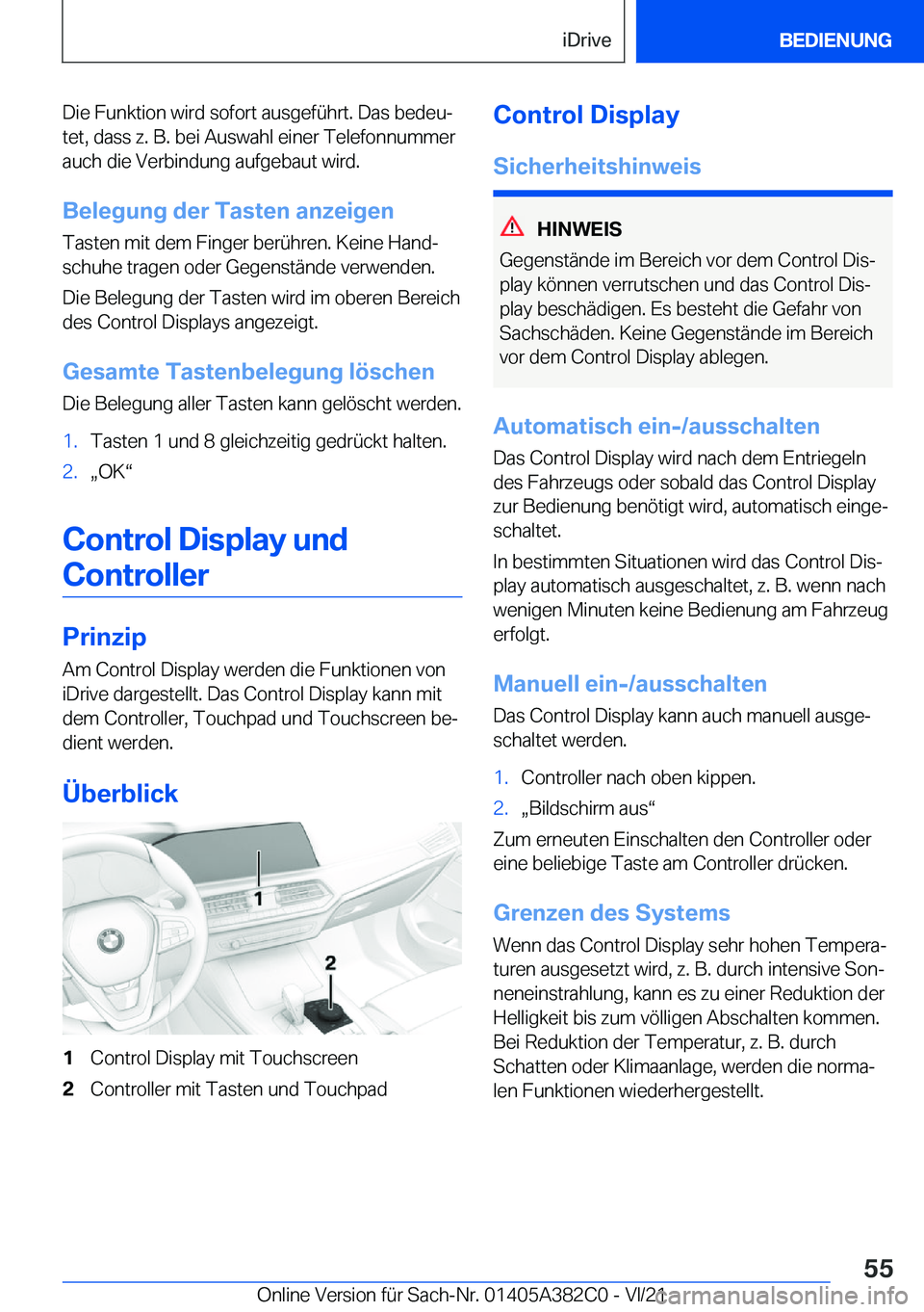 BMW Z4 2022  Betriebsanleitungen (in German) �D�i�e��F�u�n�k�t�i�o�n��w�i�r�d��s�o�f�o�r�t��a�u�s�g�e�f�