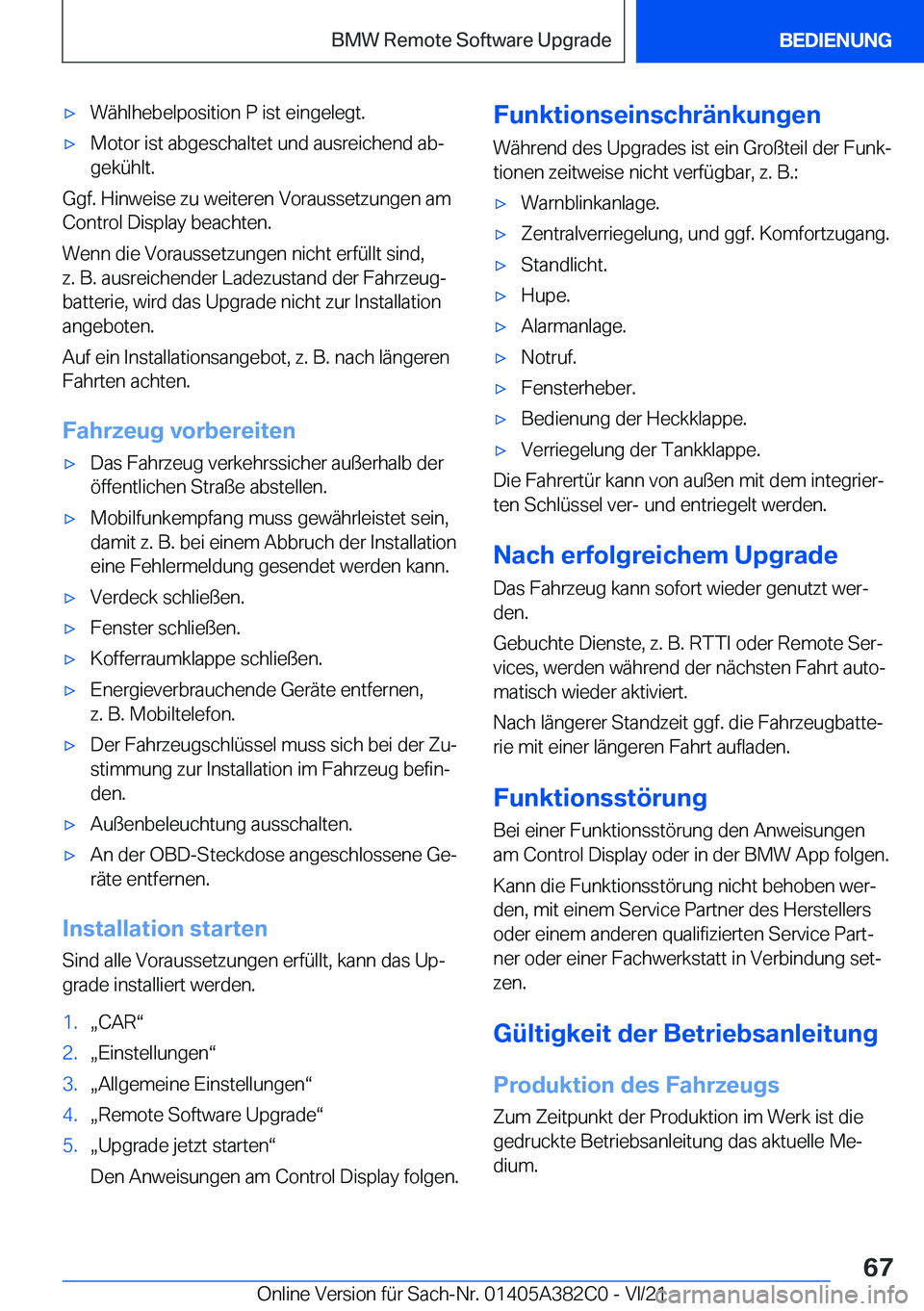 BMW Z4 2022  Betriebsanleitungen (in German) x�W�