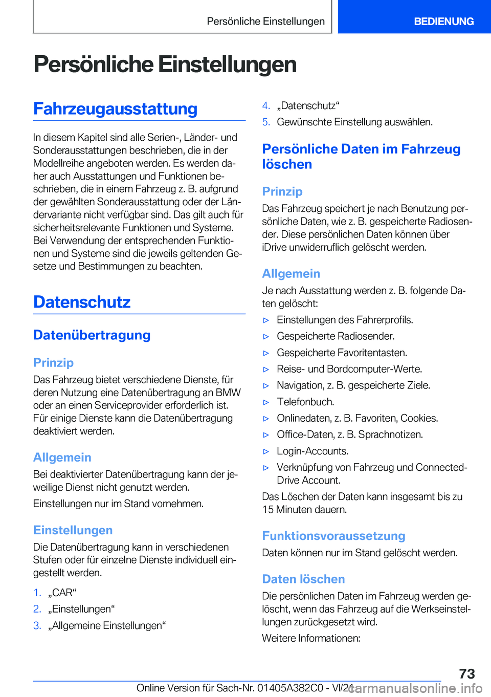 BMW Z4 2022  Betriebsanleitungen (in German) �P�e�r�s�