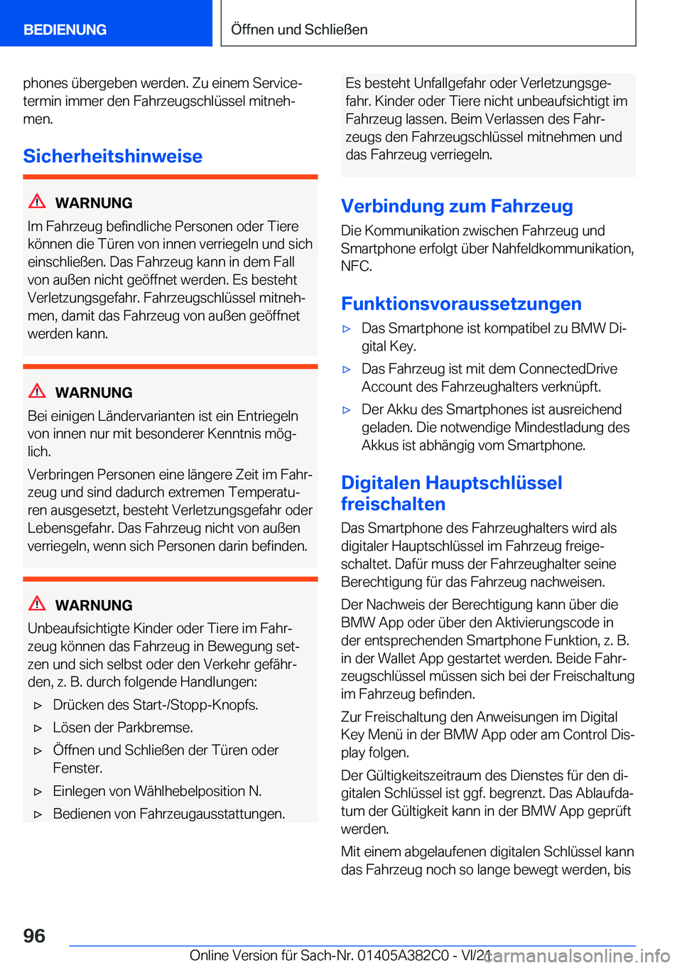 BMW Z4 2022  Betriebsanleitungen (in German) �p�h�o�n�e�s��