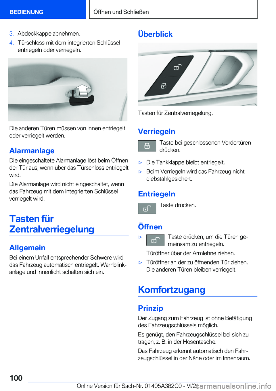 BMW Z4 2022  Betriebsanleitungen (in German) �3�.�A�b�d�e�c�k�k�a�p�p�e��a�b�n�e�h�m�e�n�.�4�.�T�