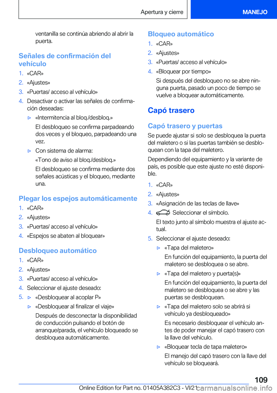 BMW Z4 2022  Manuales de Empleo (in Spanish) �v�e�n�t�a�n�i�l�l�a��s�e��c�o�n�t�i�n�