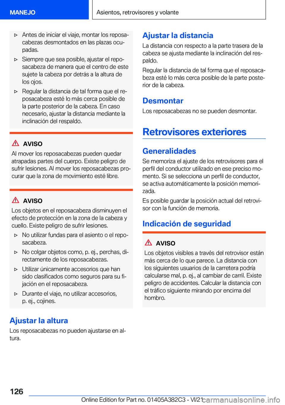 BMW Z4 2022  Manuales de Empleo (in Spanish) x�A�n�t�e�s��d�e��i�n�i�c�i�a�r��e�l��v�i�a�j�e�,��m�o�n�t�a�r��l�o�s��r�e�p�o�s�aª�c�a�b�e�z�a�s��d�e�s�m�o�n�t�a�d�o�s��e�n��l�a�s��p�l�a�z�a�s��o�c�uª
�p�a�d�a�s�.x�S�i�e�m�p�r�e�