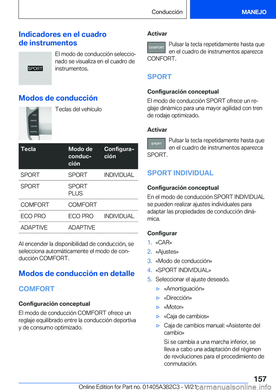 BMW Z4 2022  Manuales de Empleo (in Spanish) �I�n�d�i�c�a�d�o�r�e�s��e�n��e�l��c�u�a�d�r�o
�d�e��i�n�s�t�r�u�m�e�n�t�o�s
�E�l��m�o�d�o��d�e��c�o�n�d�u�c�c�i�