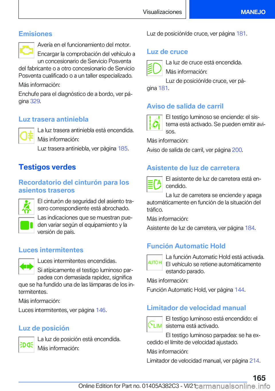 BMW Z4 2022  Manuales de Empleo (in Spanish) �E�m�i�s�i�o�n�e�s�A�v�e�r�