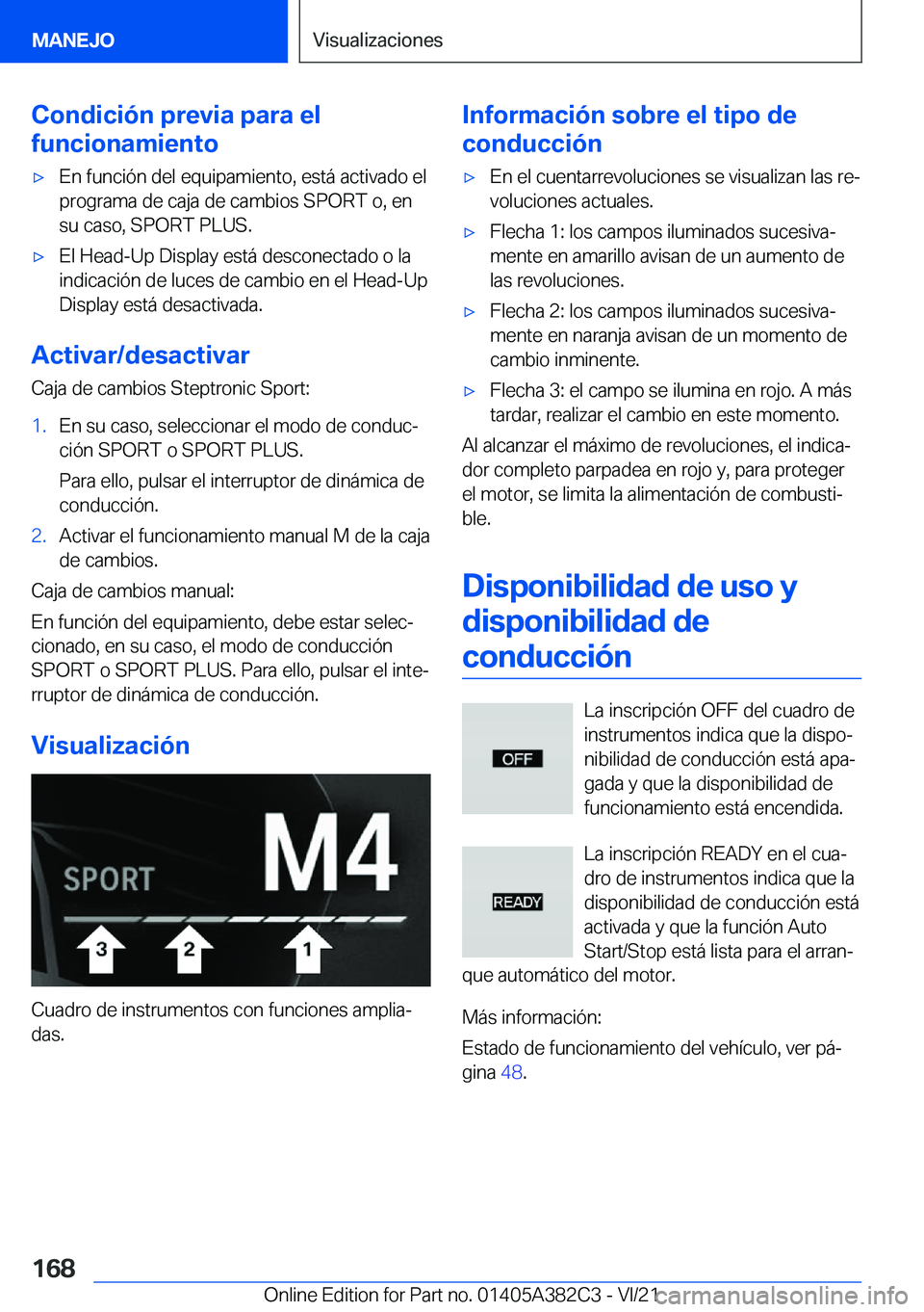 BMW Z4 2022  Manuales de Empleo (in Spanish) �C�o�n�d�i�c�i�