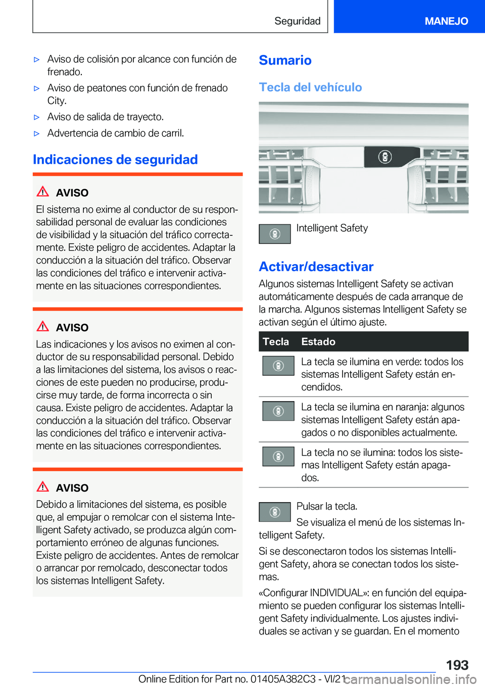 BMW Z4 2022  Manuales de Empleo (in Spanish) x�A�v�i�s�o��d�e��c�o�l�i�s�i�