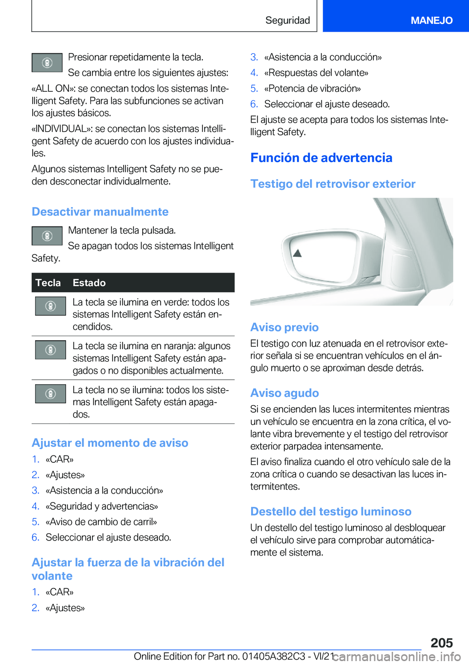 BMW Z4 2022  Manuales de Empleo (in Spanish) �P�r�e�s�i�o�n�a�r��r�e�p�e�t�i�d�a�m�e�n�t�e��l�a��t�e�c�l�a�.
�S�e��c�a�m�b�i�a��e�n�t�r�e��l�o�s��s�i�g�u�i�e�n�t�e�s��a�j�u�s�t�e�s�:
�«�A�L�L��O�N�{�:��s�e��c�o�n�e�c�t�a�n��t�o�d�o�
